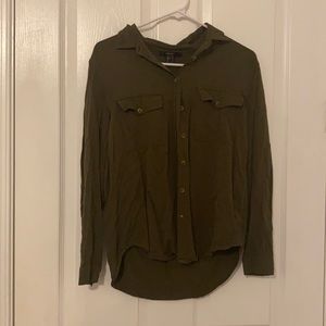 Thicker material button up blouse lightly worn